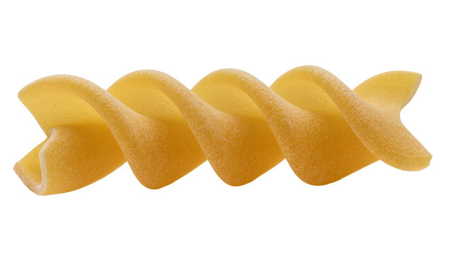Fusilli pasta spiral shape close-up