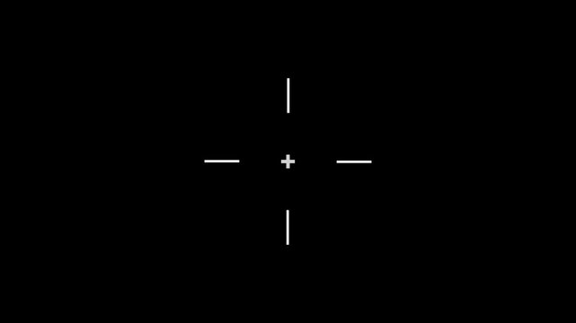 Crosshair target animation, aiming reticle overlay, sniper scope sight, precision targeting indicator, tactical HUD interface, military focus symbol