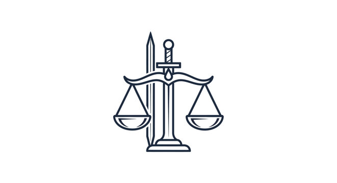 Justice Scales and Sword Icon - Symbol of Law, Balance, and Fairness