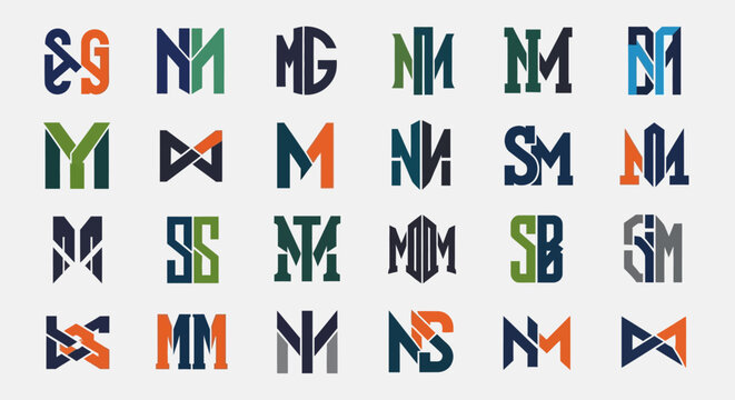 Monogram Letters Collection, Modern Logo Design, Alphabet Symbols, Graphic Design Elements