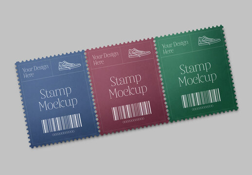 Postage Stamp Mockup Strip