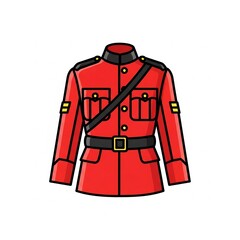 Naklejka premium Traditional red uniform jacket with cross belt