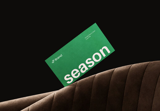 Business Card Mockup on Velvet Fabric Background