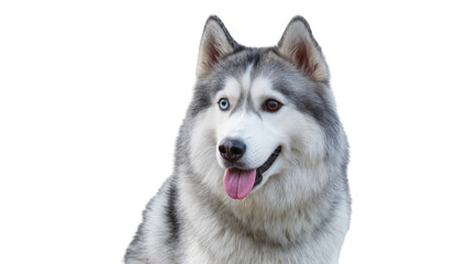 Siberian Husky dog with heterochromia, tongue out © Luca