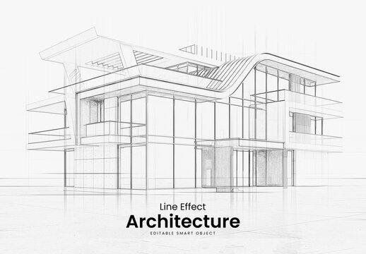 Architecture Line Sketch Photo Effect