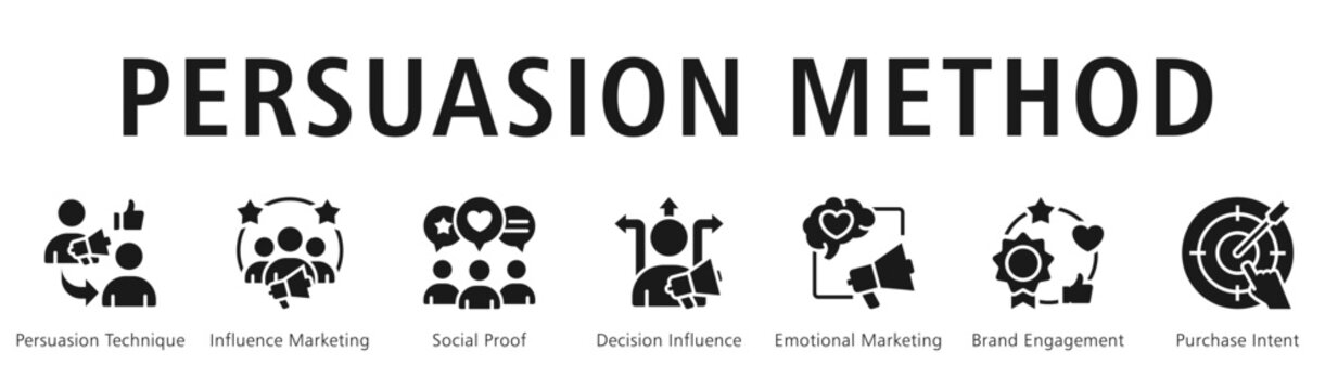 Persuasion Method Web Banner  icon vector illustration concept