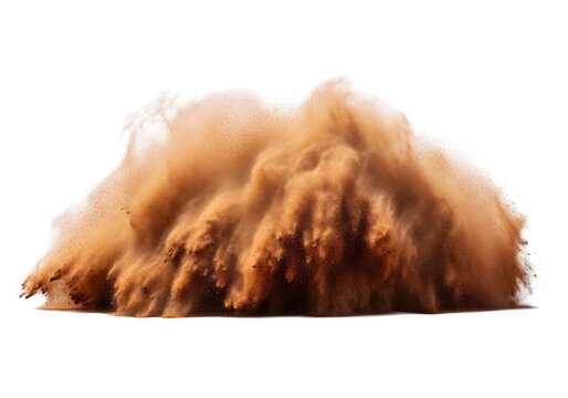 Desert sand cloud exploding with motion during a dynamic environmental event with dramatic lighting