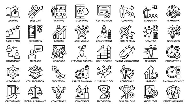 Complete UX Research and Usability Testing Minimalist Outline Icon Set Featuring 40 Elegant Vector Line Symbols with Text Labels