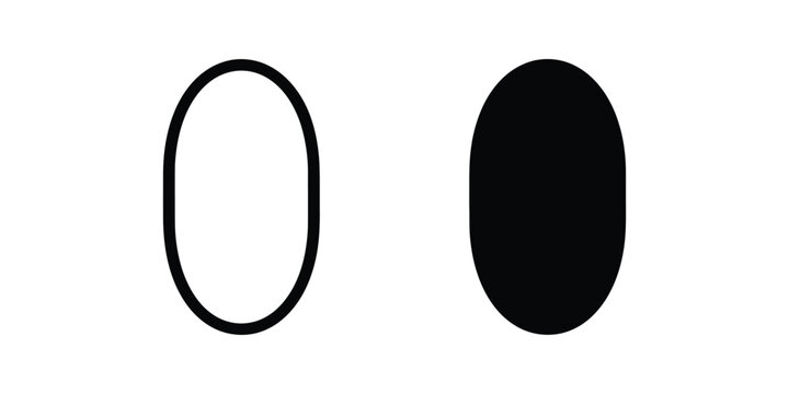 Minimalist black and white oval shapes representing contrast and duality