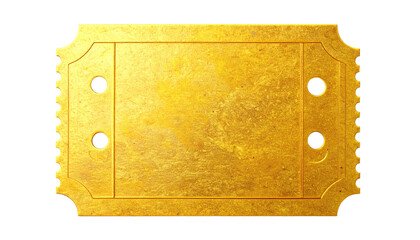 Fototapeta premium Blank Golden Ticket Isolated on White Background for Events, Raffles, and Special Access