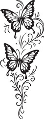 Obraz premium Butterfly Floral Decorative Illustration Design Graphic Asset Set