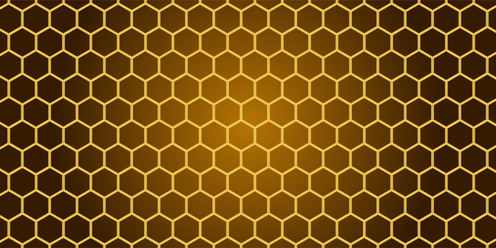 Seemless Honeycomb Pattern Design. Abstract Honeycomb Background. Golden Vibrant Color