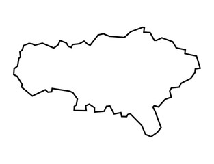 Fototapeta premium Saratov Oblast Professional Minimalist Black Outline Vector Map