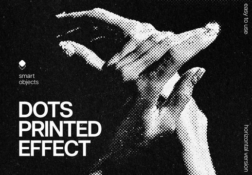 Dots Print Photo Effect For Poster And Album Cover Design
