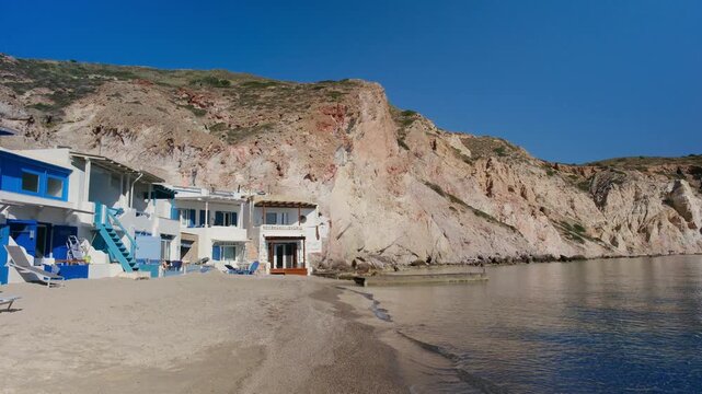 Experience the tranquil beauty of Firopotamos Milos, Greece, with its crystal clear waters and charming beachside architecture. Discover the perfect spot for relaxation and adventure under the sun