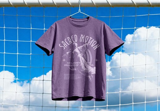 Mauve T-shirt Mockup Flat Lay For Apparel Branding