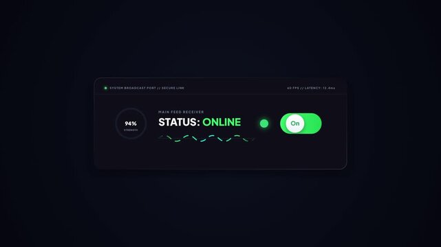 Animated system status indicators with online