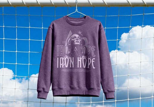 Purple Sweatshirt Mockup Flat Lay For Apparel Branding