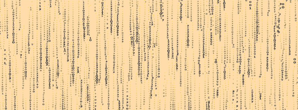 Cyber Matrix Rain, Matrix Rain Background, Code Rain Digital. Futuristic Background With Cyber Matrix And Digital Rain Effect.