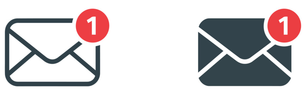 mail notification icon with unread badge