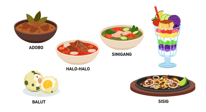 Filipino Food Dishes Collection.