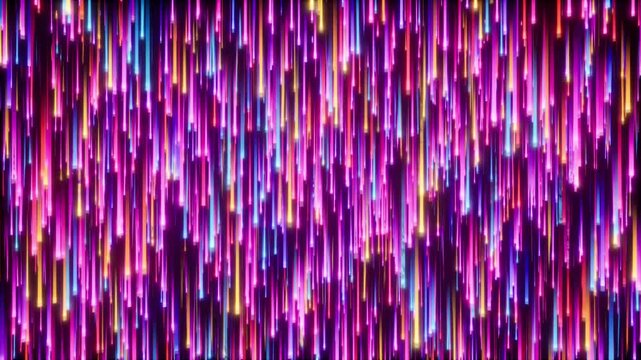 Abstract neon light streaks on dark background, looped video