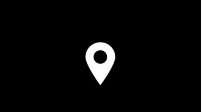 Abstract location pin animation highlighting Canada on dark background, Location map pin pointer on GPS Map tracker animation.4k video