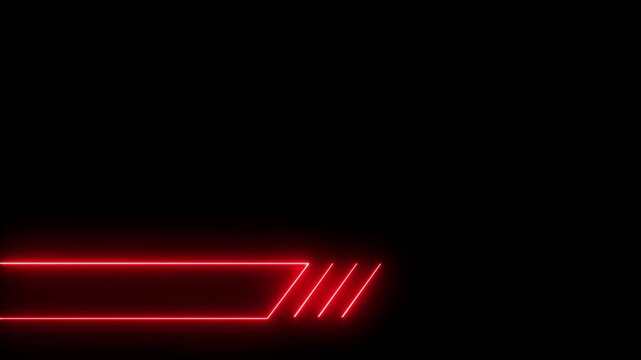 Lower third animation with neon. Suitable for content information or broadcast. Video animation in 4k quality with alpha channel black screen background. Lower third live breaking news.4k video.
