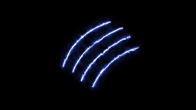 claw effect animated animal scratch effect flaming scratch light effect 4k neon fire scratch looping ,fire slash effect on black background.