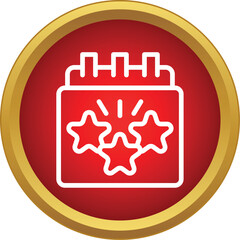 Obraz premium Calendar icon displaying three stars on a red background