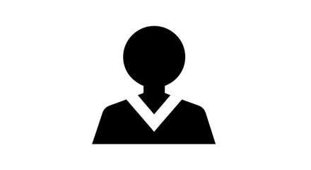 Obraz premium A black silhouette of a person wearing a V-neck shirt against a white background, whisks 7ed3k9 via RJ Whisk Auto