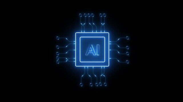 AI hacker holding a glowing blue chip symbolizing artificial intelligence in cybercrime, darkweb, and digital technology threat for cybersecurity and malware protection.