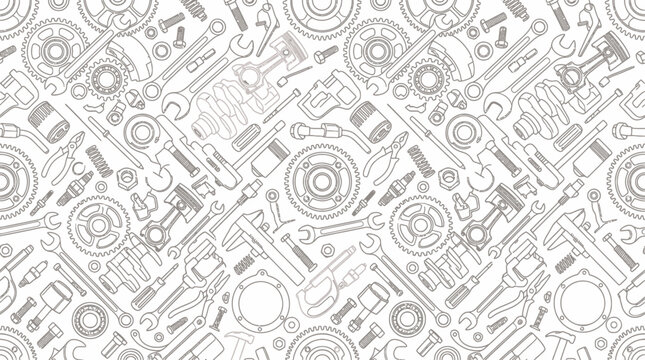 Gears and mechanical parts pattern.