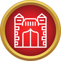 Naklejka premium Castle fortress gate line icon representing security and history