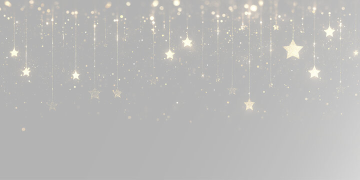 Magical glowing trail of star dust with golden light sparks falling gracefully for luxury holiday and event celebration