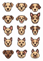 Fototapeta premium A Palette of Pups: Diverse Doggie Faces