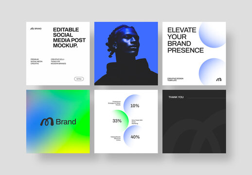 Instagram Social Media Post Grid Mockup