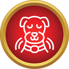 Obraz premium Dog icon showing pet wearing a smart collar with vibrating signals
