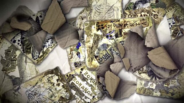 A junk journal ephemera style paper background.

