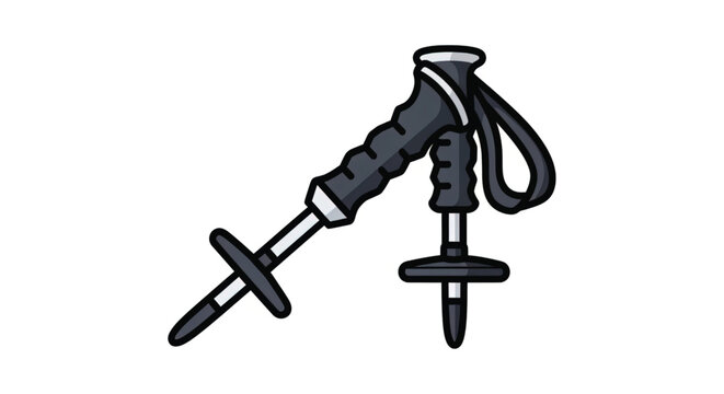 Two camping tent pegs with ropes.