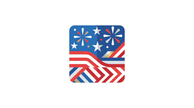 American Flag Pattern Design Element.