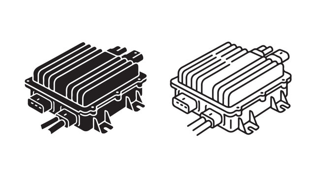 Electrical Fuses Black And White Isolated On Plain Background For Technology Concepts