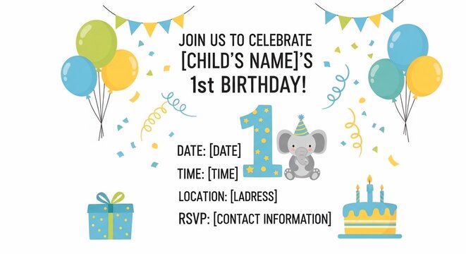 Whimsical Woodland First Birthday Bash Invitation
