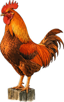 Gallus gallus illustration art