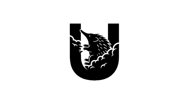 Black and white wolf head logo design.