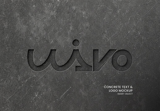 Concrete Text & Logo Mockup