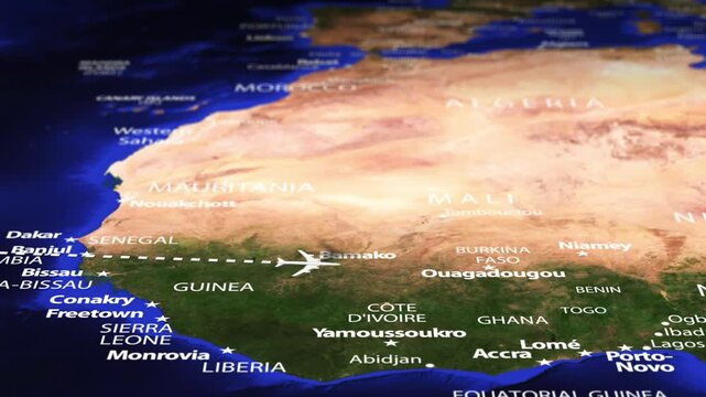 Flight From Mexico City MEXICO to Addis Ababa ETHIOPIA with flag pins