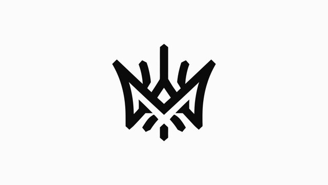 Abstract geometric logo with crown shape