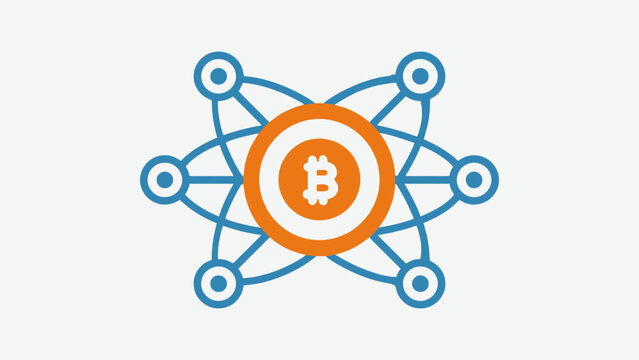 Bitcoin logo within node network connectivity icon.