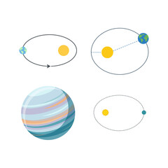 Celestial Bodies in Motion Orbits of Planets and a Gas Giant © Adi_Anw